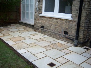 New patio in sandstone